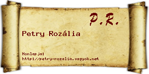 Petry Rozália névjegykártya